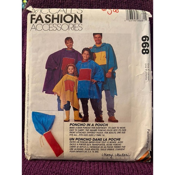 McCalls Sewing pattern 668 poncho in a pouch - Picture 1 of 6